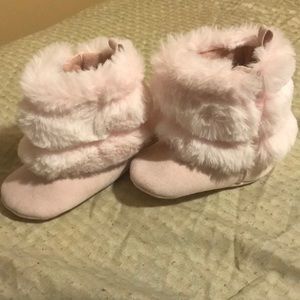 Furry Blush Infant Booties
